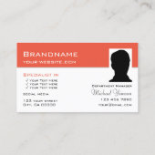 Chic White Salmon met Logo en Photo Professional Visitekaartje (Achterkant)