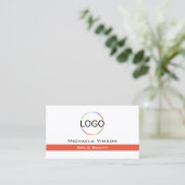 Chic White Salmon met Logo en Photo Professional Visitekaartje (Staand voorkant)
