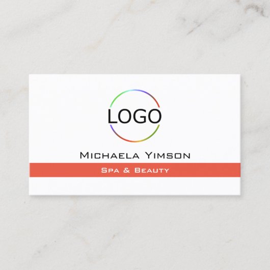 Chic White Salmon met Logo en Photo Professional Visitekaartje (Voorkant)