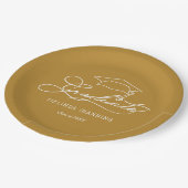 Chic White Script Afstudeerder Pet Gold Afstuderen Papieren Bordje (Gekanteld)