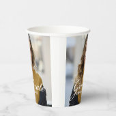 Chic White Script Overlay Afstuderen Foto Papieren Bekers (Rechts)