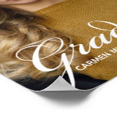 Chic White Script Overlay Afstuderen Foto Poster (Hoek)