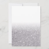 Chic White Silver Faux Glitter Ombre Bachelorette Kaart (Achterkant)