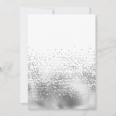 Chic White Silver Foil Confetti Ombre Huwelijk Kaart (Achterkant)