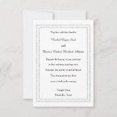Chic White Silver Glitter Trim-3x5Wedding Invitate Kaart (Voorkant)