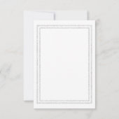 Chic White Silver Glitter Trim-3x5Wedding Invitate Kaart (Achterkant)