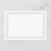 Chic White Silver Glitter Trim-Reception Invition Informatiekaartje (Achterkant)