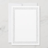 Chic White Silver Glittered Trim-Wedding Invition Kaart (Achterkant)