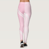 Chic White Snow onder Pink Banded Print Leggings (Achterkant)