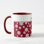 Chic White Snowflakes Nordic Pattern on Dark Red Mok (Links)