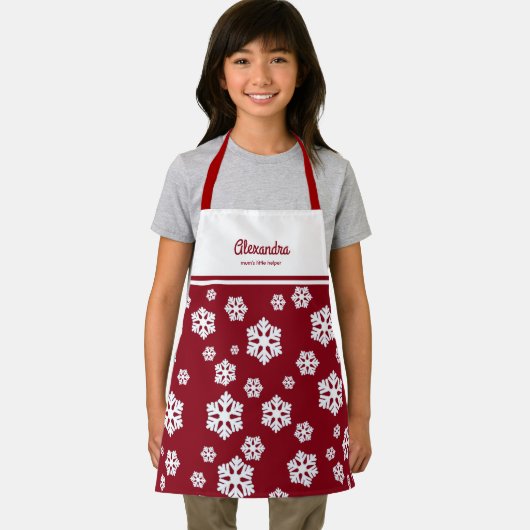 Chic White Snowflakes Nordic Pattern on Dark Red Schort (Insitu)