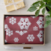 Chic White Snowflakes Nordic Pattern on Dark Red Tissuepapier (Geschenk)