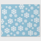 Chic White Snowflakes Nordic Pattern on Ice Blue Cadeaupapier (Vlak)