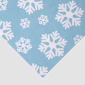 Chic White Snowflakes Nordic Pattern on Ice Blue Tissuepapier (Detail)