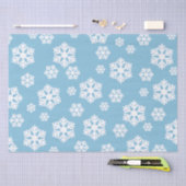 Chic White Snowflakes Nordic Pattern on Ice Blue Tissuepapier (Craft)