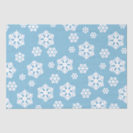 Chic White Snowflakes Nordic Pattern on Ice Blue Tissuepapier