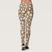 Chic White & Tan Polka Dot Stijlvol Leggings (Achterkant)