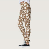 Chic White & Tan Polka Dot Stijlvol Leggings (Links)