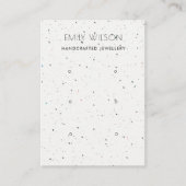 CHIC WHITE TERRAZZO TEXTURE 3 EARRING DISPLAY LOGO VISITEKAARTJE (Voorkant)