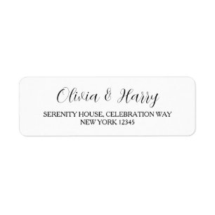Chic White Wedding Return-adreslabels Etiket