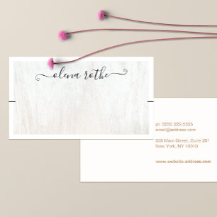 Chic White Wood Bracelet display Contactkaartje