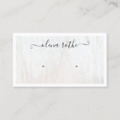Chic White Wood Earring Display Contactkaartje (Voorkant)