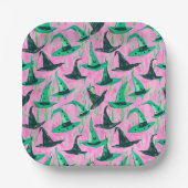 Chic Wicked Witch Petten groen en zwart Papieren Bordje (Voorkant)