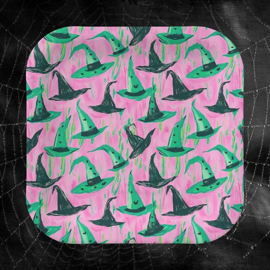 Chic Wicked Witch Petten groen en zwart Papieren Bordje
