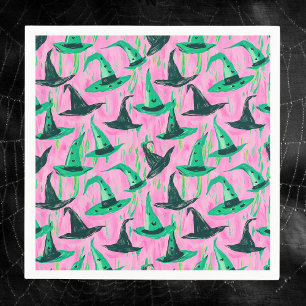 Chic Wicked Witch Petten groen en zwart Servet
