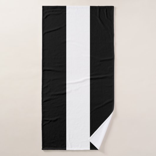 Chic Wide Black White Ship Shape Nautical Stripes Bad Handdoek (Badhanddoek)