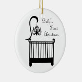 Chic Wieg Chandelier Baby's Eerste Kerstmis 2010 Keramisch Ornament (Rechts)