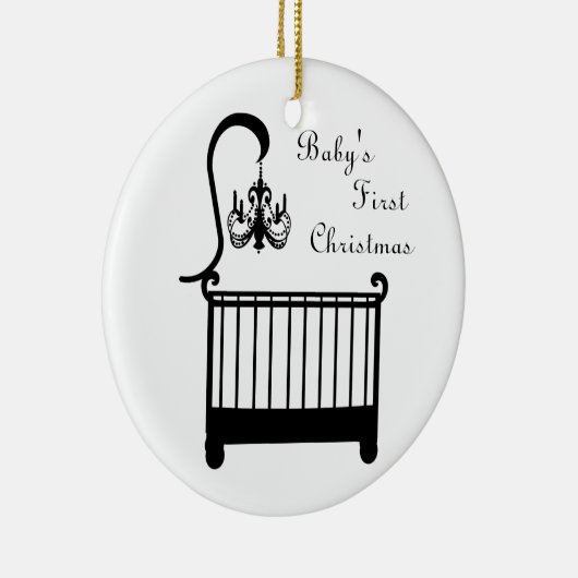 Chic Wieg Chandelier Baby's Eerste Kerstmis 2010 Keramisch Ornament (Rechts)