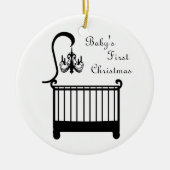 Chic Wieg Chandelier Baby's Eerste Kerstmis 2010 Keramisch Ornament (Voorkant)