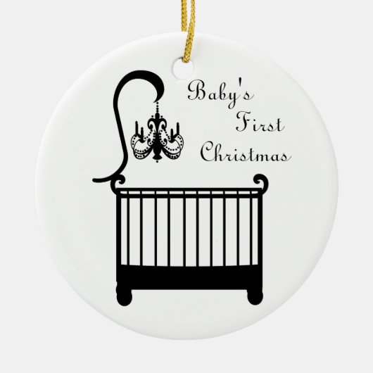 Chic Wieg Chandelier Baby's Eerste Kerstmis 2010 Keramisch Ornament (Voorkant)