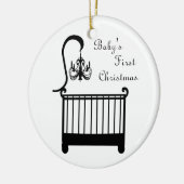 Chic Wieg Chandelier Baby's Eerste Kerstmis 2010 Keramisch Ornament (Links)