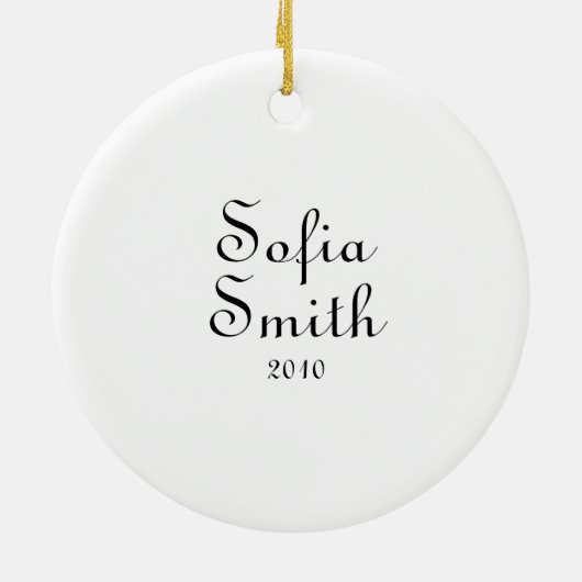 Chic Wieg Chandelier Baby's Eerste Kerstmis 2010 Keramisch Ornament (Achterkant)