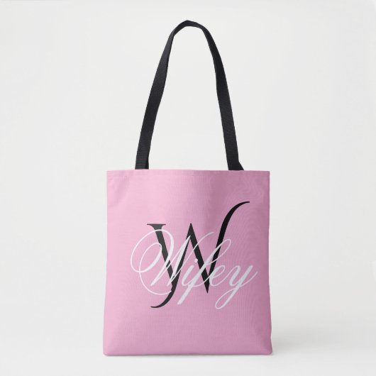Chic Wifey Personalized Monogram Tote Bag (Voorkant)