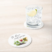 Chic Wijngaard Aquarel Wijn Glas Ronde Kartonnen Onderzetter (Insitu)