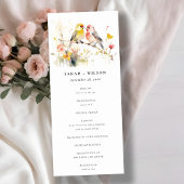 Chic Wild Botanische Tortelduifjes Wedding Progrom Kaart