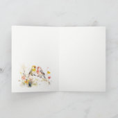 Chic Wild Botanische Waterverf Tortelduifjes bruil Bedankkaart (Binnen)