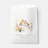 Chic Wild Botanische Waterverf Tortelduifjes bruil Bedankzakje (Voorkant)