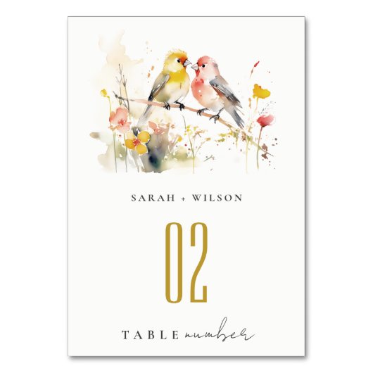 Chic Wild Botanische Waterverf Tortelduifjes bruil Kaart (Achterkant)