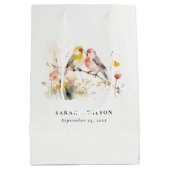 Chic Wild Botanische Waterverf Tortelduifjes bruil Medium Cadeauzakje (Achterkant)