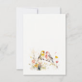 Chic Wild Botanische Waterverf Tortelduifjes bruil RSVP Kaartje (Achterkant)