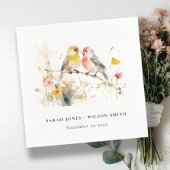 Chic Wild Botanische Waterverf Tortelduifjes bruil Servet