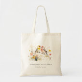 Chic Wild Botanische Waterverf Tortelduifjes bruil Tote Bag (Voorkant)