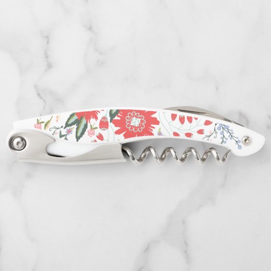 Chic Wild Flower Folk Art Kurkentrekker (Voorkant)