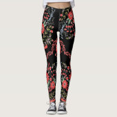 Chic Wild Flower Folk Art Leggings (Voorkant)