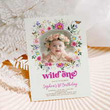 Chic Wild One Spring Wildflower 1e verjaardag foto