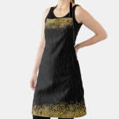 Chic Wild Zebra Pattern Gold Glitter-Kijk Confetti Schort (Insitu)